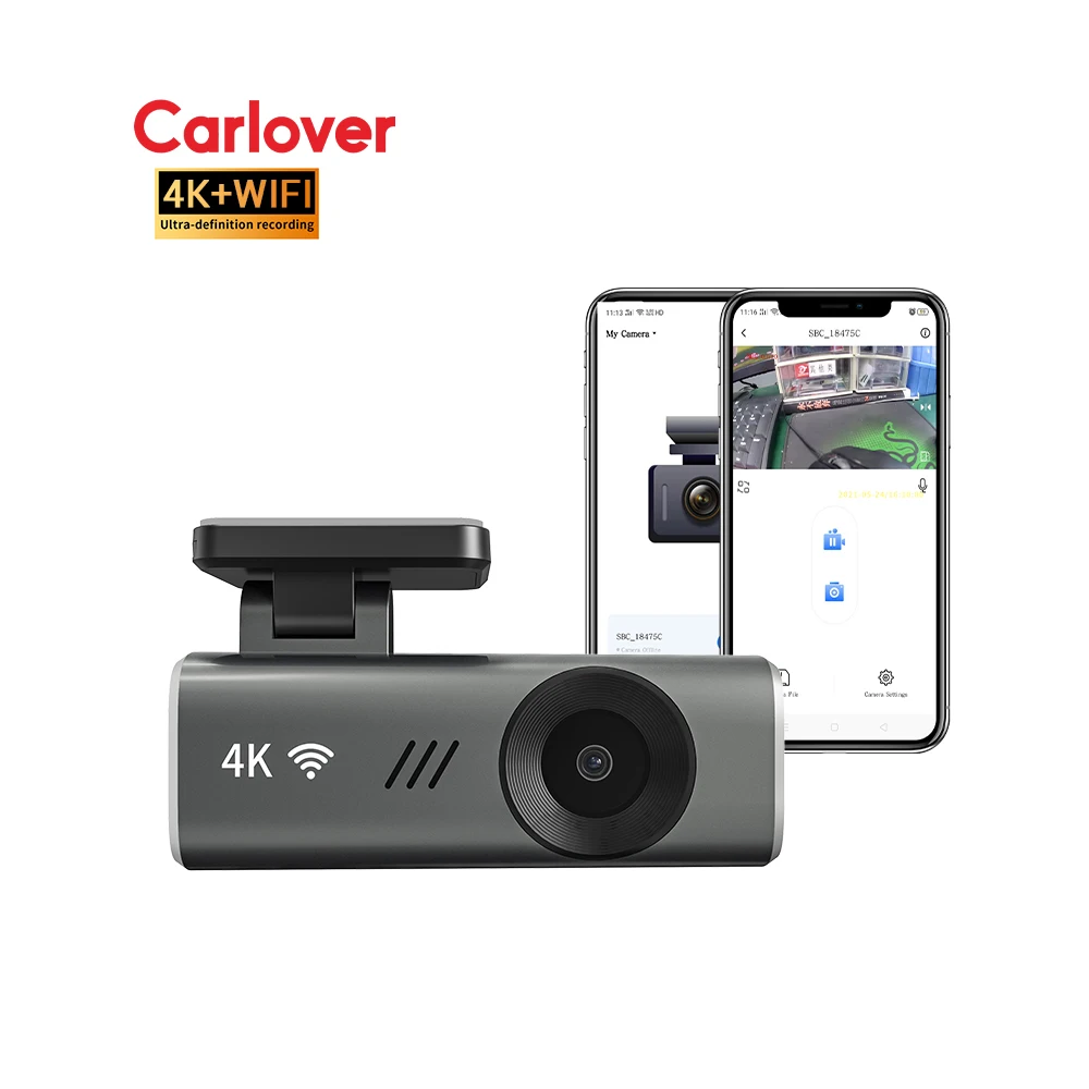 Carlover Single Len Dash Cam Front and Rear 4K Car Camera WiFi Black Box