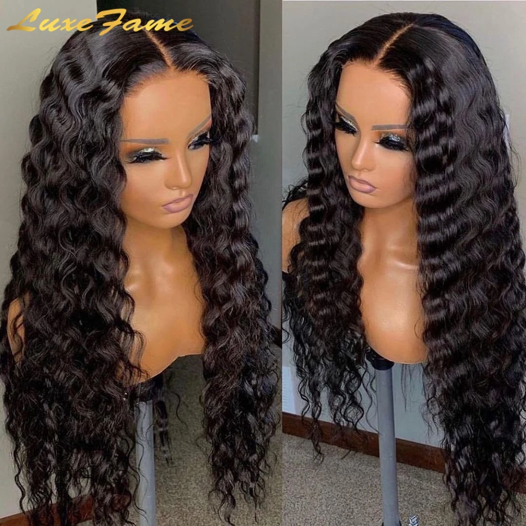 Hot sale 30 Inch Brazilian Deep Wave Human Hair,Afro Kinky Curly Wigs Human Hair Lace Front,Water Wave Peruvian Human Hair Wig