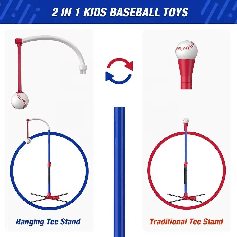 3 in 1 Baseball batting training game automatic launcher hanging tee standing tee set outdoor baseball  sport toy for kid