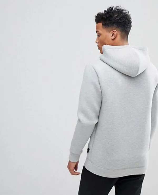 
Hot Sale Custom Half zipper Organic pullover sweatshirt New Fashionable Men Grey Hoodie 