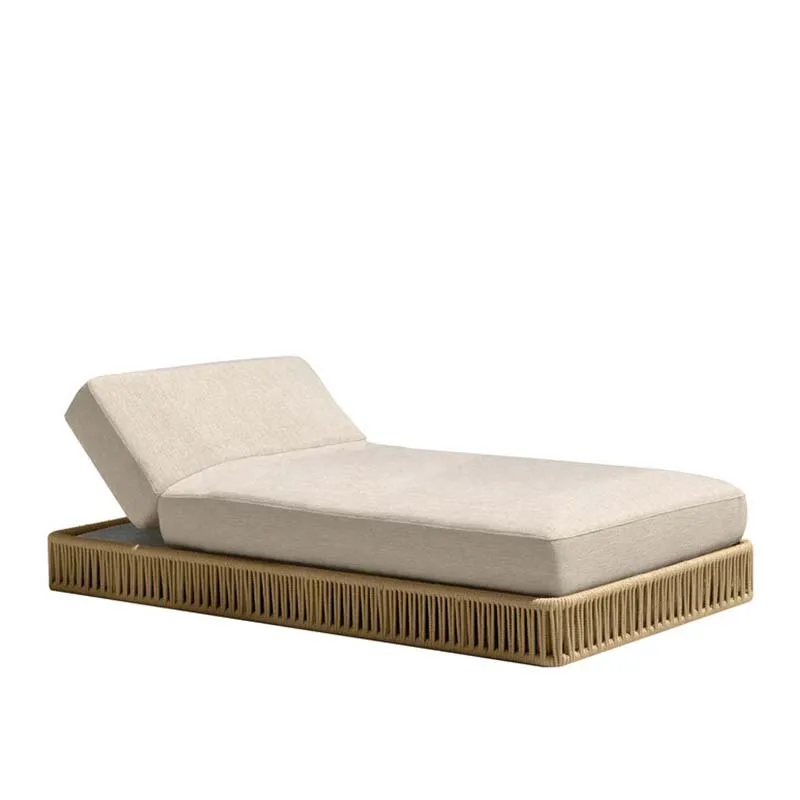 Beach lounger outdoor furniture rattan lounge chairs sun lounge chaise garden waterproof lounger