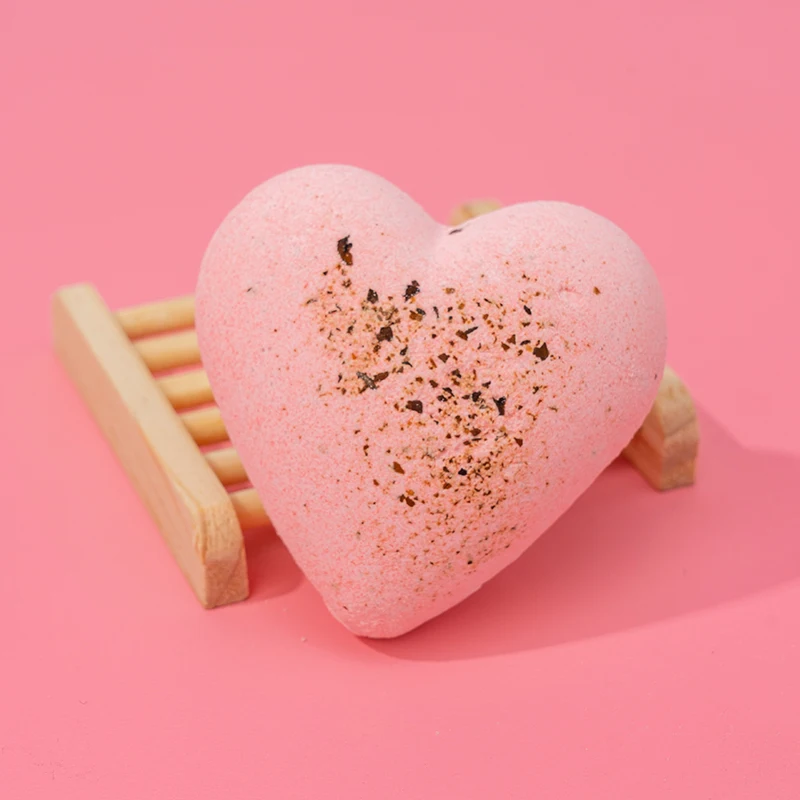 Private Label Luxury Organic Bath Bombs Heart Bath Bombs With Dried Flowers