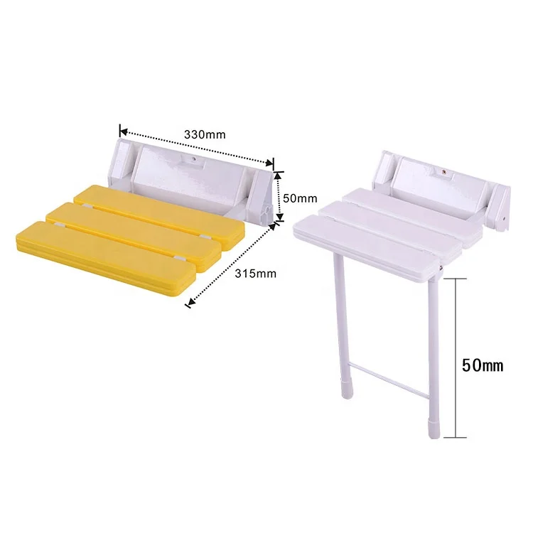 Floding bench mounted on the wall of the doorway  handicapped elderly wall mounted folding shower seat