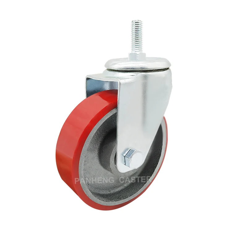 
Wholesale Cheap Price Medium Duty Rigid Iron Core PU Caster Wheel 100 KG 125 KG 150 KG 