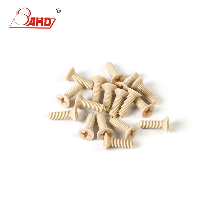 OEM CNC Machining PEEK Round head cross screw Plastic Processing Machine Parts