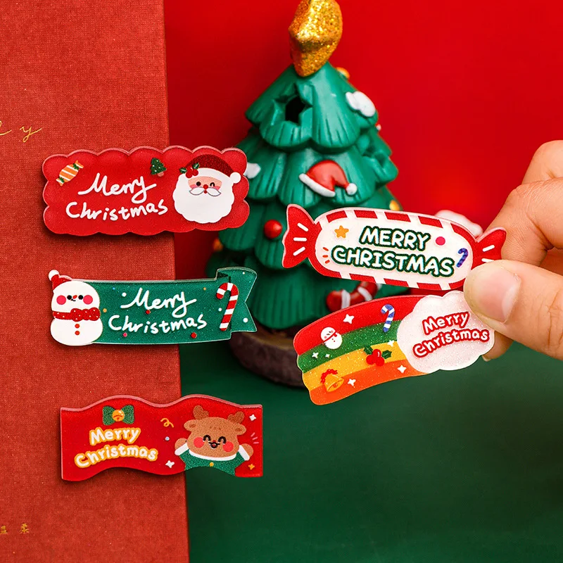 New Cartoon Christmas Gift Bowknot Hairclip Santa Claus Tree Elk Socks Hat Snowman Xmas Hairpin Women Girls Baby Bangs Hairgrip