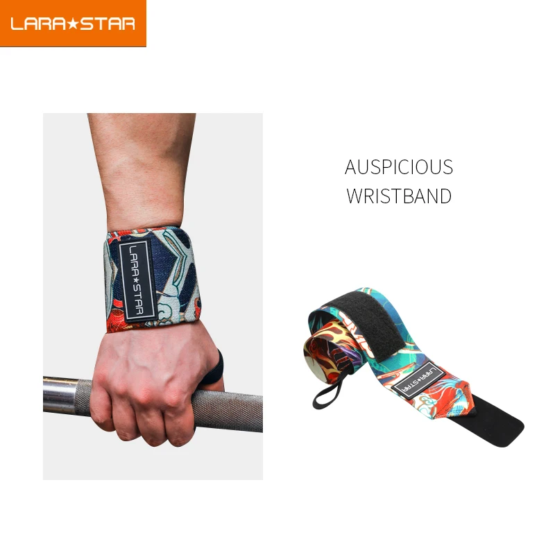 Wholesale Custom Logo Weightlifting Wrist Wraps Weightlifting Print Belt Thumb Loop Lifting Straps