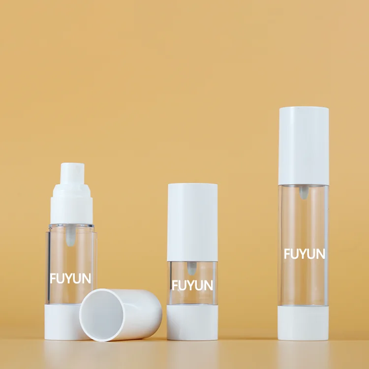 Fuyun in Stock Cosmetic Packaging Plastic Spray Bottle 5ml 10ml 15ml 30ml 50ml Vacuum Clear Airless Pump Bottle