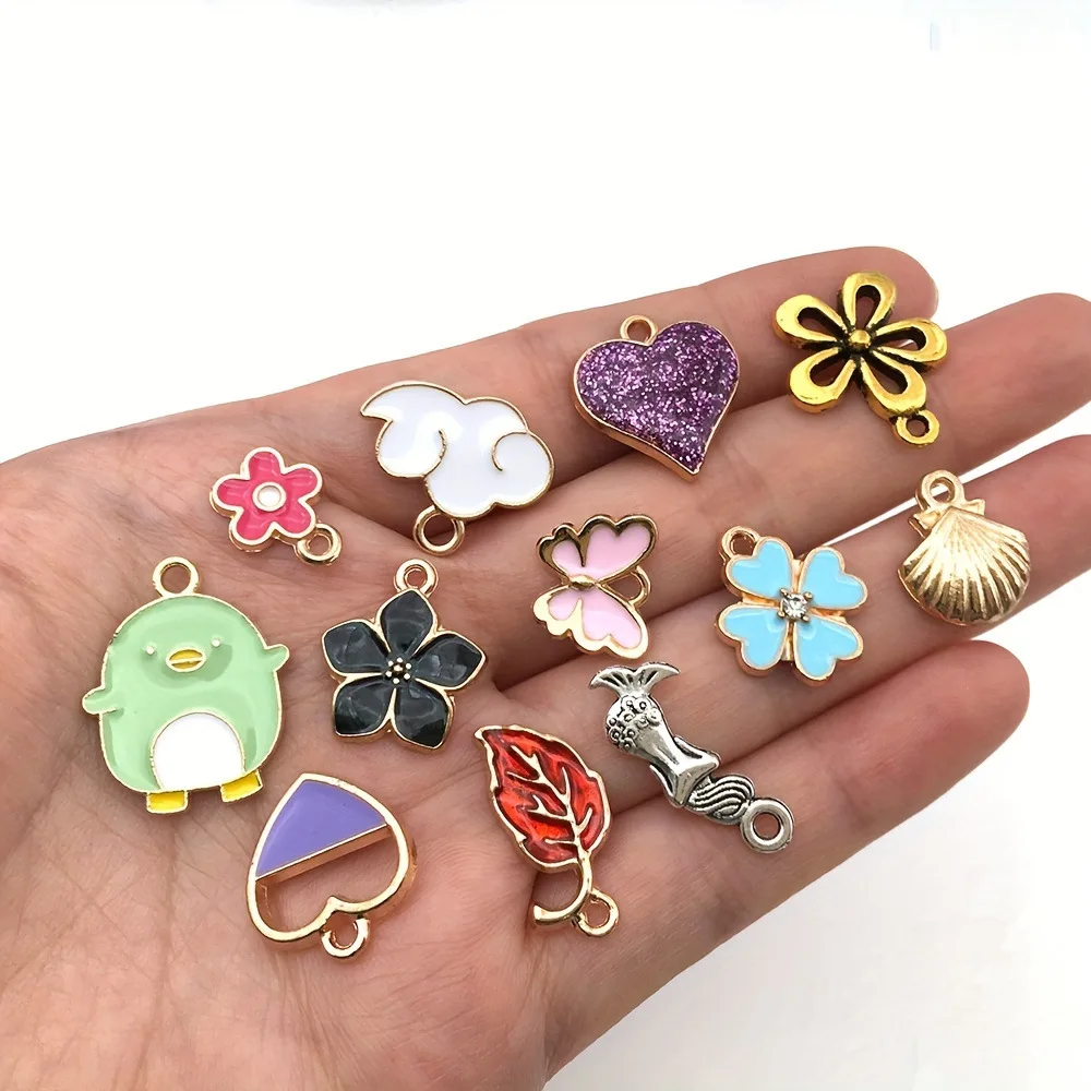 Factory Supply Gold Plated Enamel Pendants Charms Assorted For DIY Necklace Bracelet Earring Crafts Jewelry Making Charms