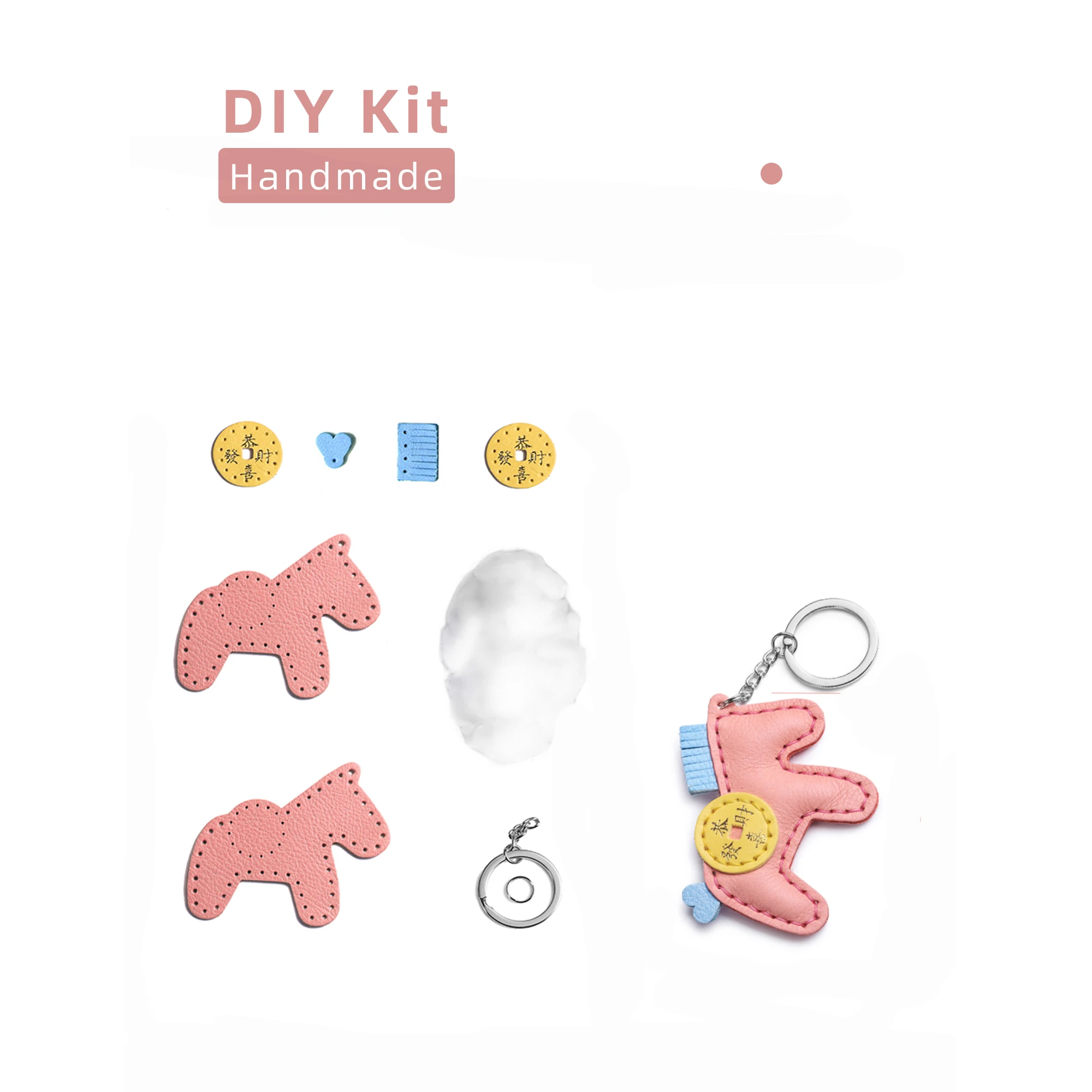 Make Your Own Keychain Keyring Blank Cartoon Custom Frame leather diy bag kit sewing supplies for bag making