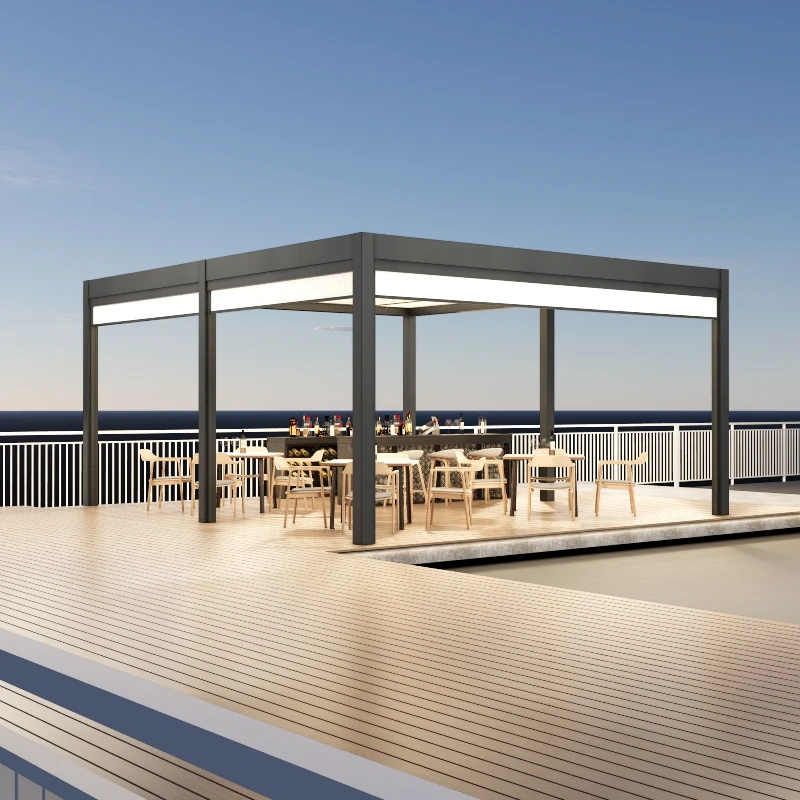 All weather garden leisure BBQ yard gazebo brown pavilion with mosquitoes net Aluminium Outdoor Pergola