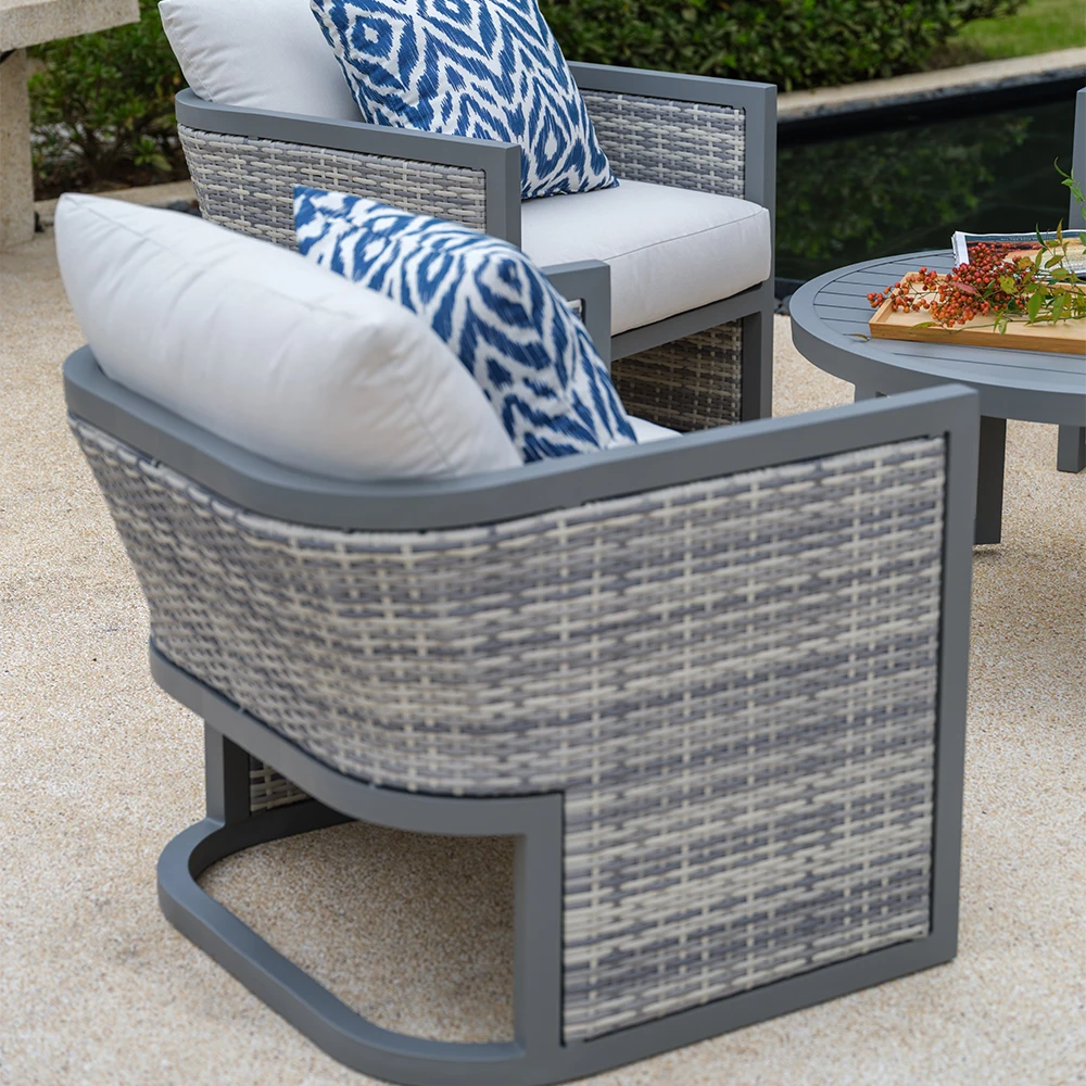 Aluminium Frame Wholesale Rattan Garden Furniture With Waterproof Cushion And Aluminum Frame