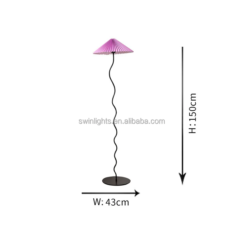 Nordic floor lamps standing medieval style Danish design pleated hotel floor lamp