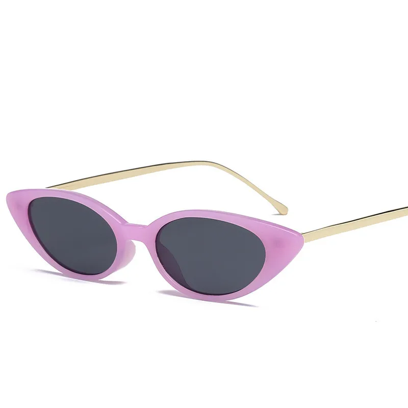 Small frame exquisite popular metal temple small cat eye sunglasses women men sun glasses gradient triangle shape outdoor shades