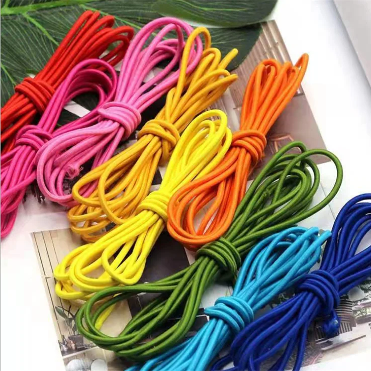 Colorful round elastic cord strong stretch polyester braided