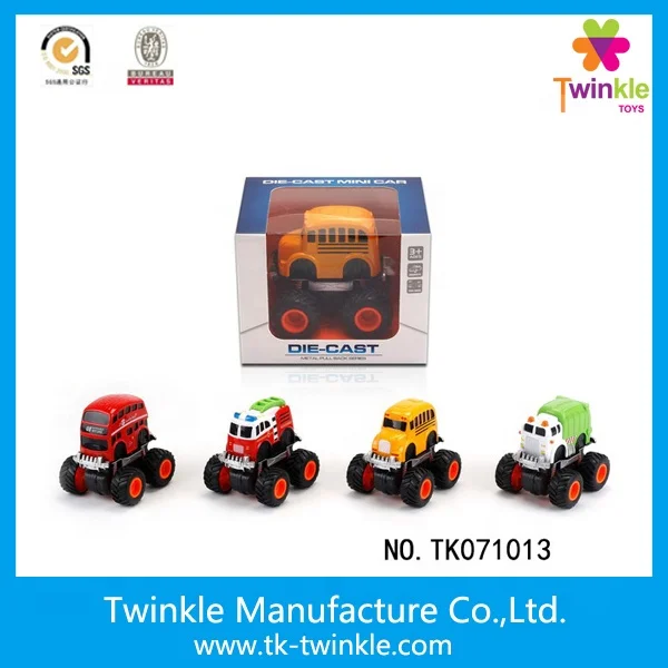 Diecast model car pull back mini bus 4 ASST metal car toy