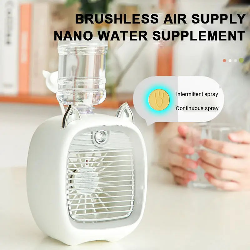 USB Portable Mini Personal Space Rechargeable Battery Stand Fan Indoor Air Conditioner Conditioners Conditioning Air Cooler Fan