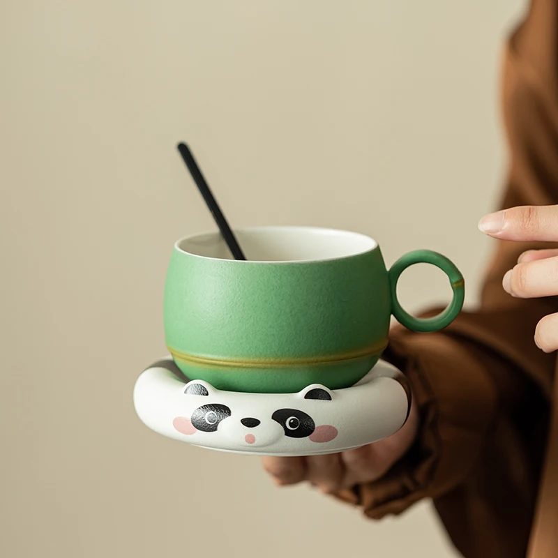 Cute Panda Kung Fu Tea Cup Set Traditional Chinese Design Ceramic Office and Home Coffee Drink Cup