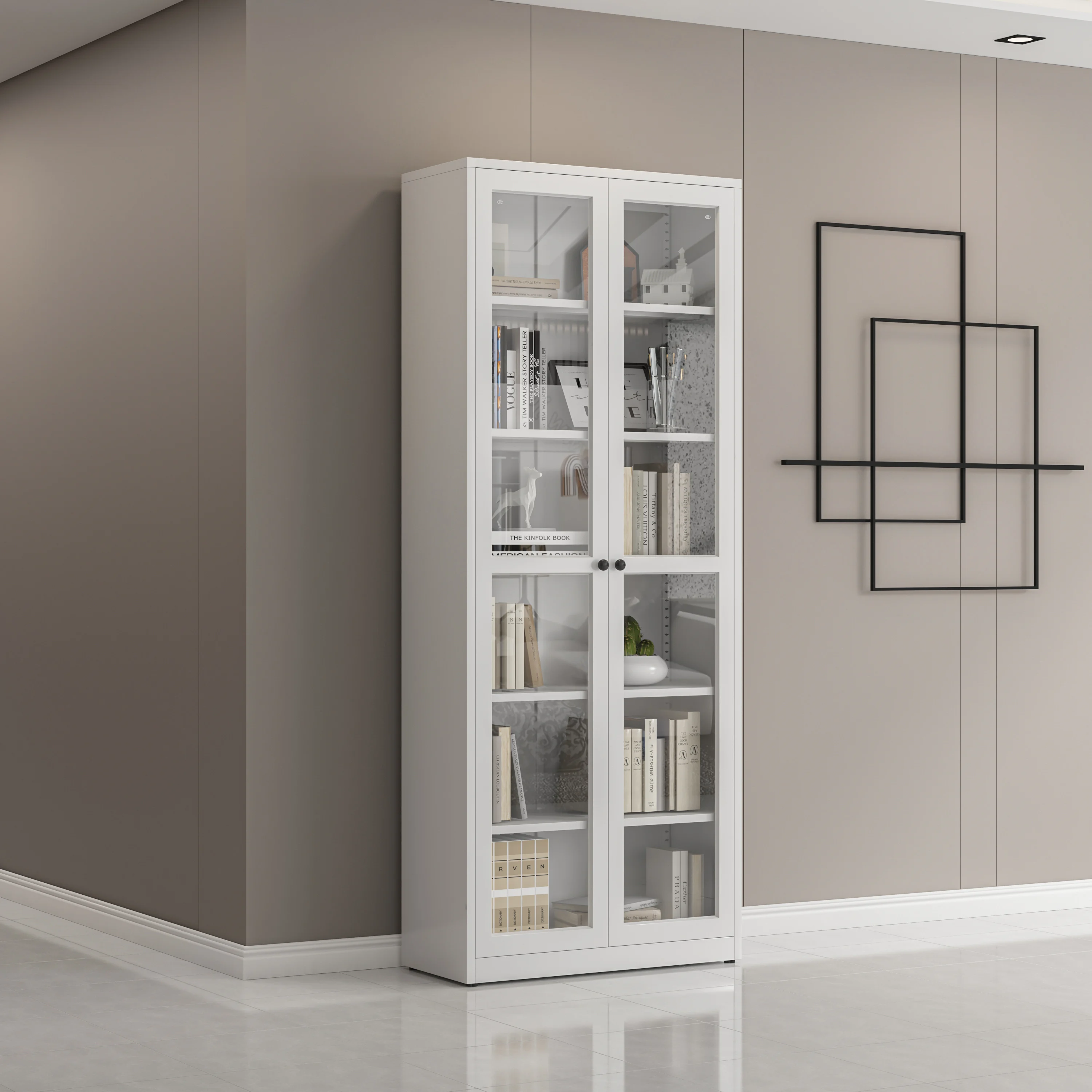 Hot Sale office unit cabinet bookcase showcase 4 door steel File Cabinet glass door  metal Filing Cabinet