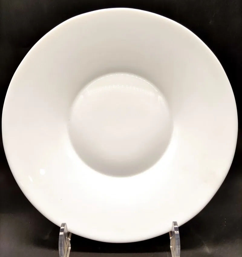 
Классическая простая белая глубокая круглая Опаловая стеклянная тарелка для микроволновой печи 