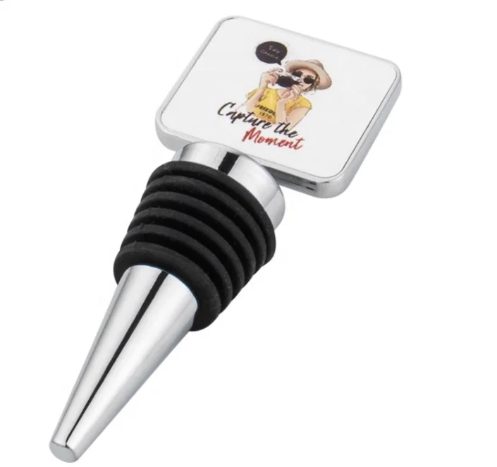 Lancoda Souvenirs Guests Photo Gifts 5 Types Zinc alloy Sublimation Wine Bottle Stopper