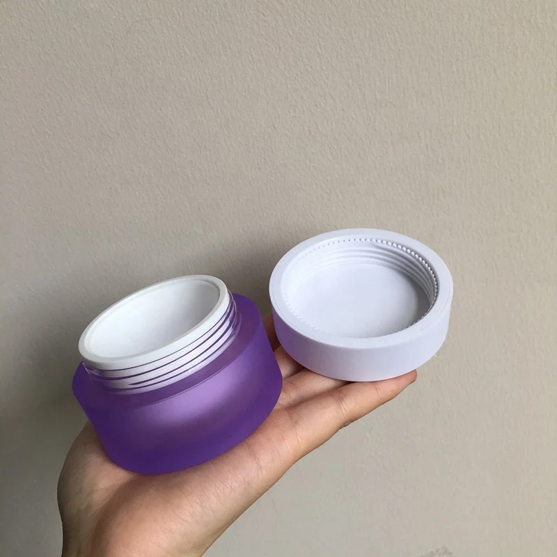 
cosmetic packing 50g 60g colorful face cream acrylic pink jar 2oz straight cylinder jar plastic screw lid 