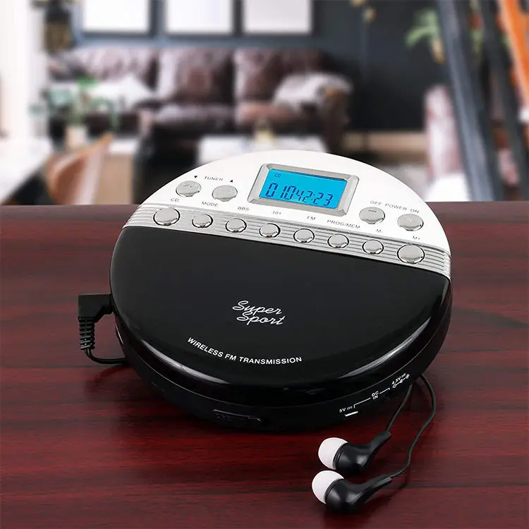 Mp3 Portable CD Player with LCD Display Headphones Jack USB Supply High Quality Sound CD Music Disc