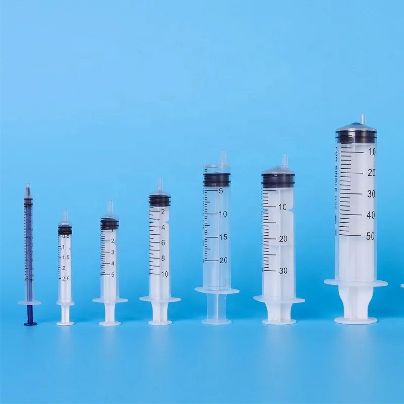 Pressure Injection Syringe Transparent Sterilized Injection Medical Syringes With Needle