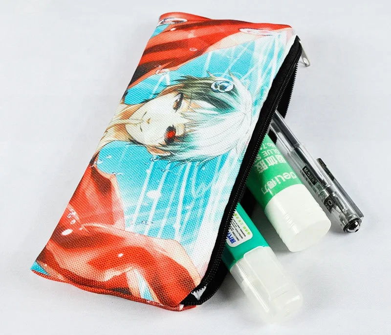 Trendy polyester printing cartoon boys school custom printing pencil case bag with zipper