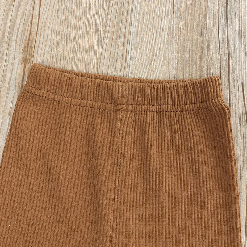 Comfortable Kid Plain Color Long Johns Cotton Knitwear Pajama Set Toddler Boys Underwear Pajamas Baby