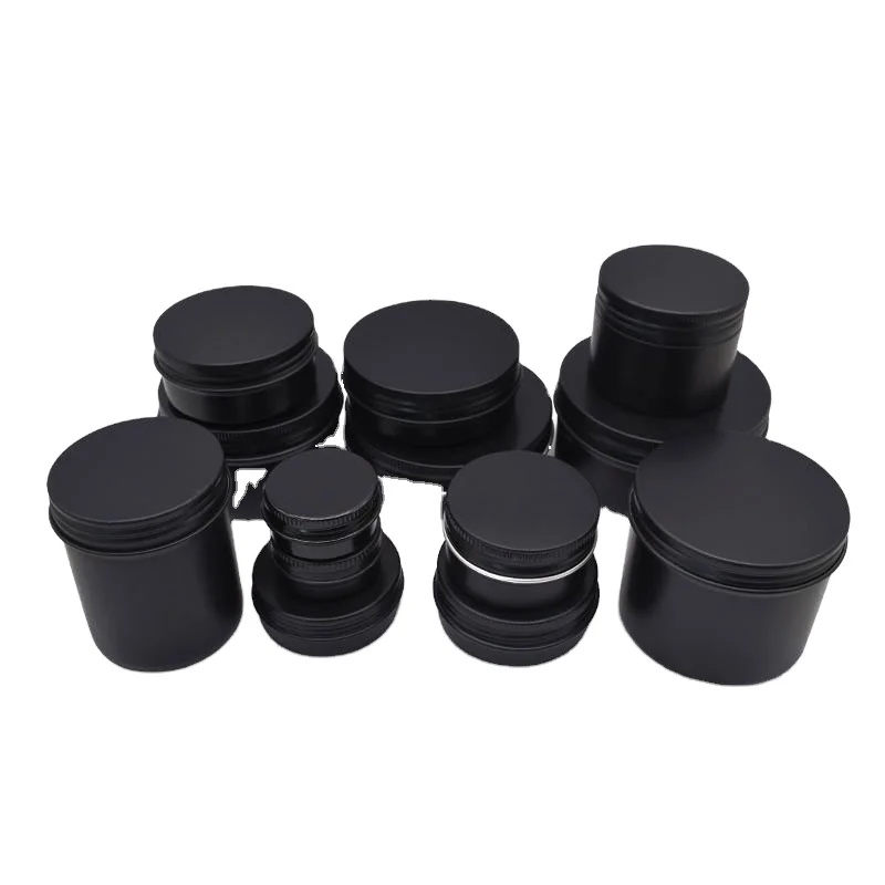 In stock 5g 10g 15g 25g 30g 50g 80g 100g 120g black Metal Aluminum Cosmetic Cream Candle Jar