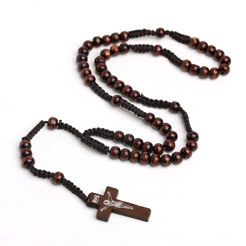 
Low moq cheap wooden beads handmade catholic rosaries for prayer 