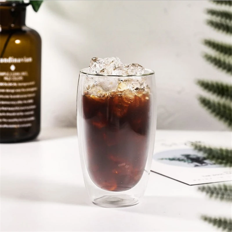 8oz double wall Glass Coffee Tea Mugs Drinking Glasses for sale