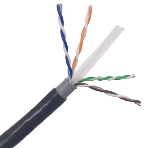 305m single double jacket outdoor waterproof cat6 UTP/FTP copper cca 4 pair 1000ft cat6a  lan cable network cable