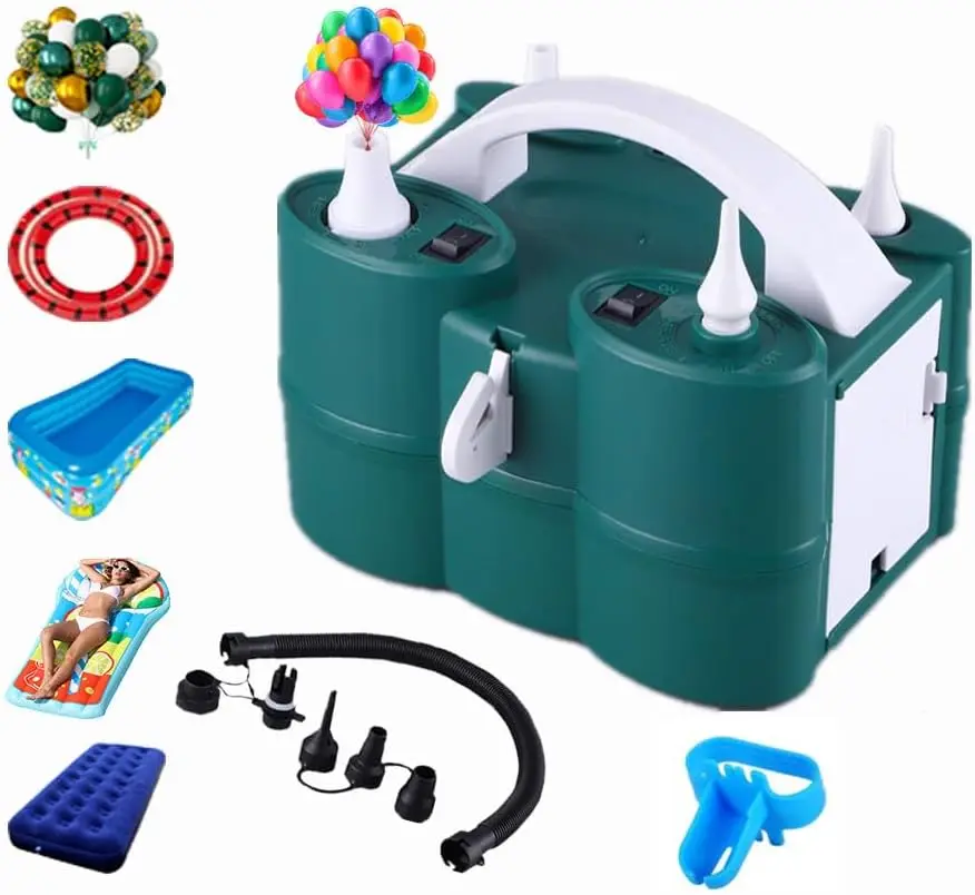 Customizable Multifunctional Party Supplies Dual Nozzle Balloon Blower Electric Pump Garland Arch Kit 100V 600W Air Inflator