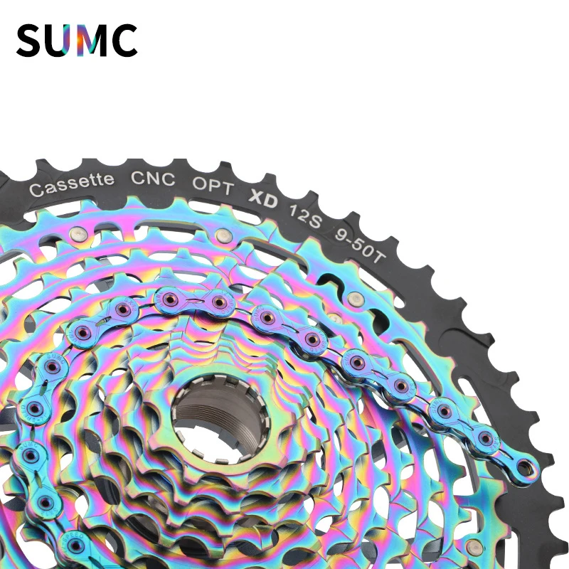 Полуполая Радужная Пряжка SUMC X10 X11 X12 SL EL 6 7 8 9 10 11 12 Скоростей Складная велосипедная цепь для горного и дорожного
