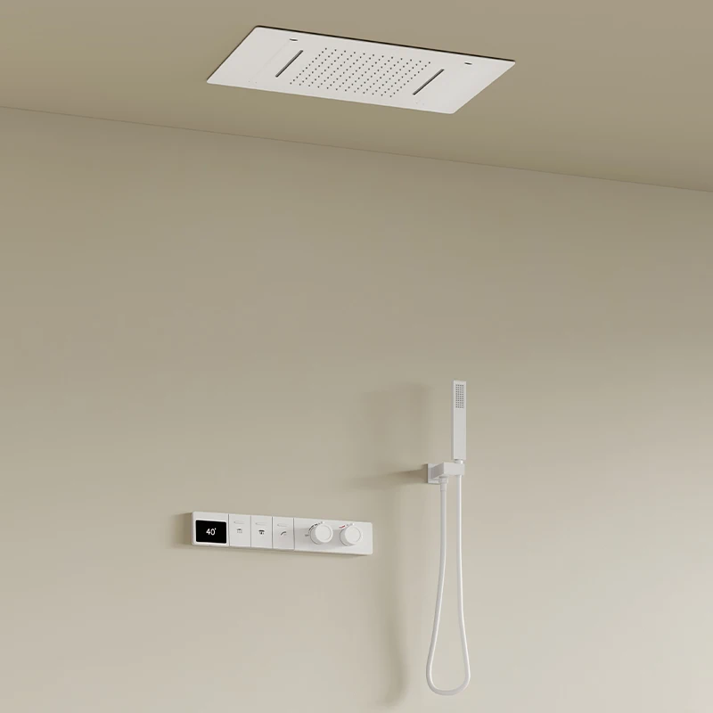 Luxury Temperature Control Digital Shower Set 2024 Bathroom Concealed Shower Set Ceiling Waterfall Shower