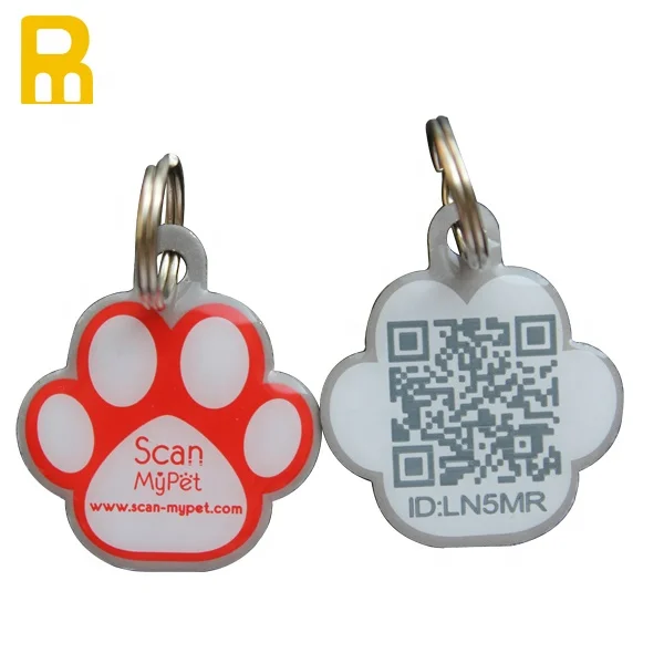 Пользовательские QR-коды Pet Tag URL Программируемый RFID анти-потеря Pet ID Tag