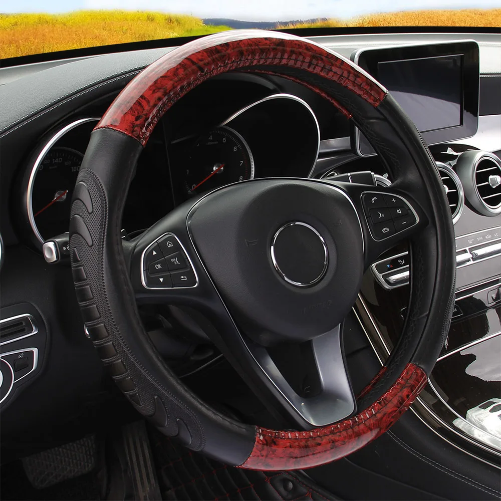 Cover Steering wheel wood car advanced steering