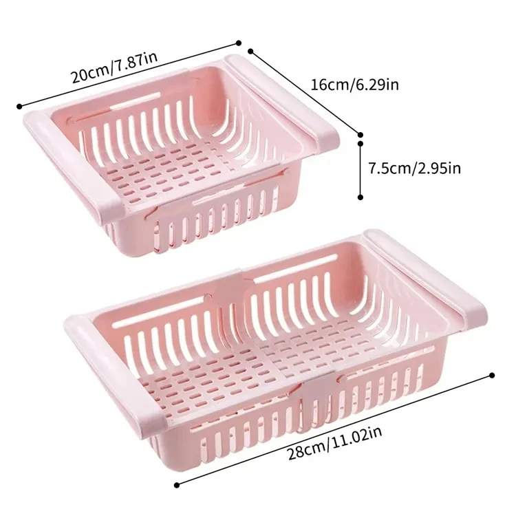 2025 Retractable Drawer Type Refrigerator Storage Box Food Fresh-keeping Classified Fridge Plastic Organizer Container