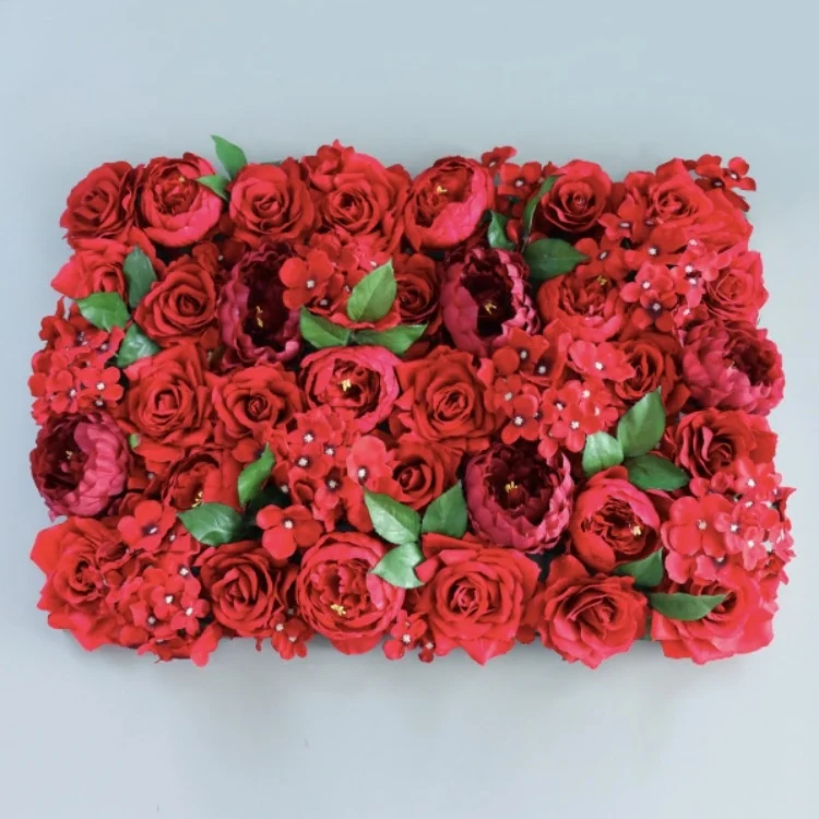 YAYUN J-1016 OEM Hot Selling Rose Hydrangea Silk White Flower Wall Panel