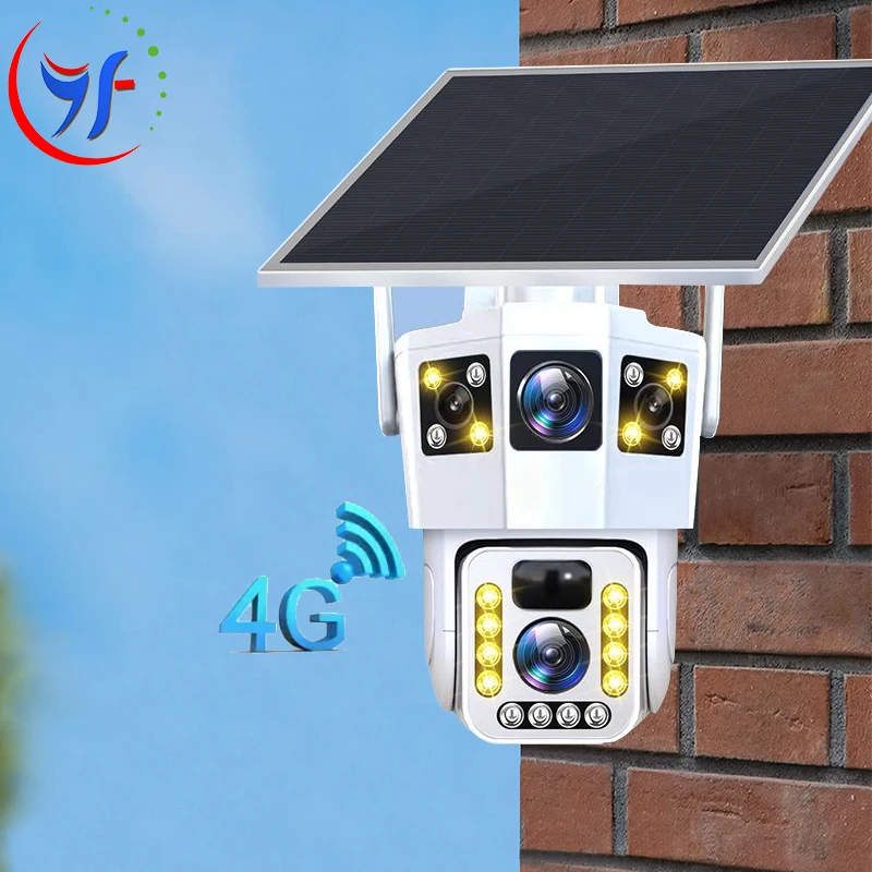 Factory Price Wireless solar camera  IP PTZ Outdoor WiFi 4G LTE Cameras V380 Pro 4G Sim Card CCTV Dual Lens WiFi Security Camera