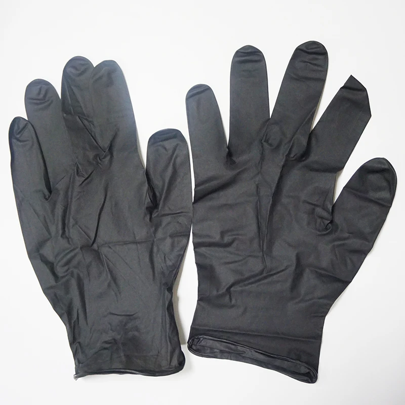Hot Selling Disposable nitrile synthetic glov Food Black Powder free Nitrile Blend guantes