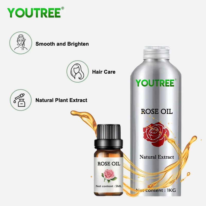 Оптовая Продажа с фабрики Youtree эфирное масло розы индивидуальная торговая марка чистое натуральное органическое розовое для лица