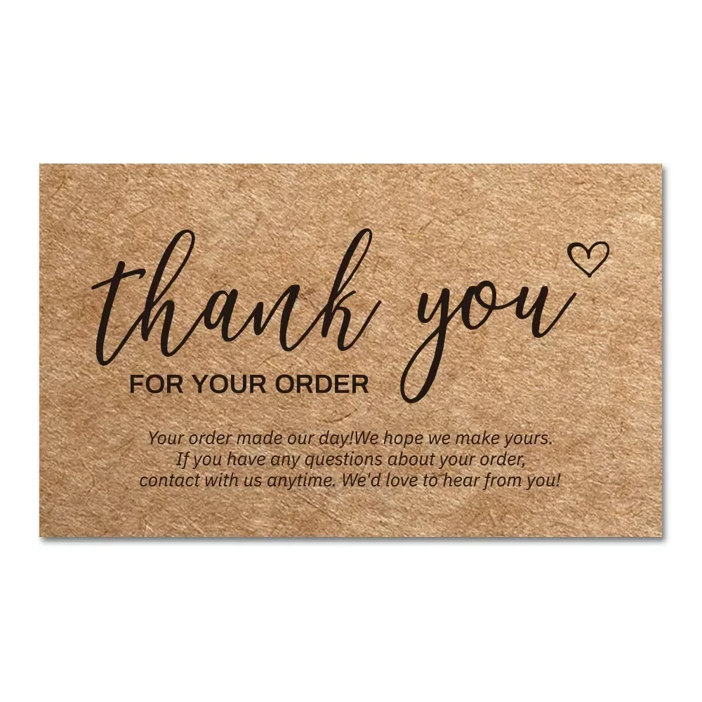Wholesale Packaging Kraft Paper Thank You For Small Business Card Customized Size Card