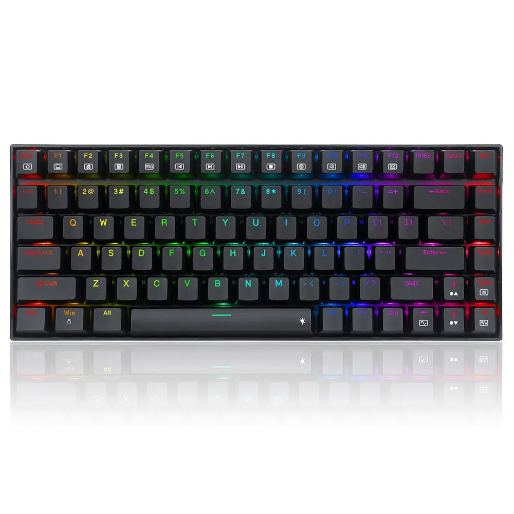 Gamer Keyboard Redragon K629-RGB 84 Keys Phantom RGB Backlight Combo Metal Panel USB Wired Mechanical Keyboard