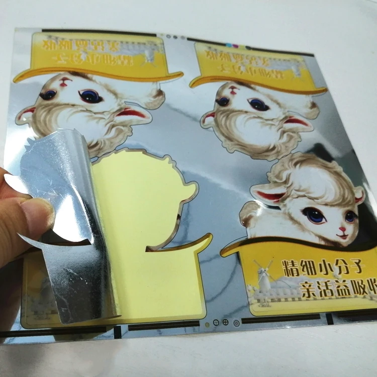 
Factory Price Automatic Contour Cut Metallized Label, Glossy Silver BOPP Sticky Label Sheet Package 