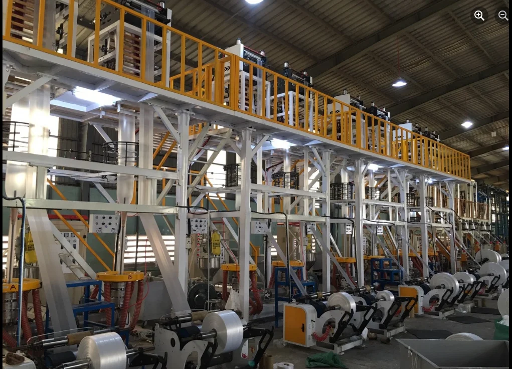 Double-head plastic film blowing machine twin head blown film machine