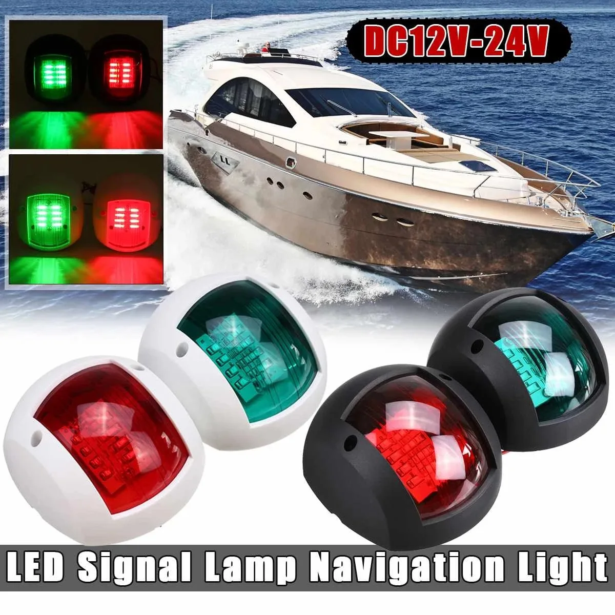 LED Navigation Lights Marine Boat Yacht Signal Lamp Pontoon Port Starboard Marine Side Light KD023