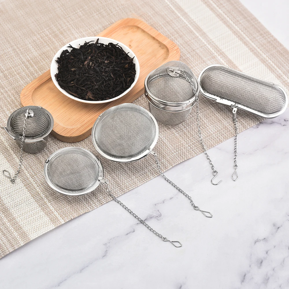 304 Stainless Steel Tea Ball Set with Fine Mesh Thickened Chain Link Tea Infuser Strainer